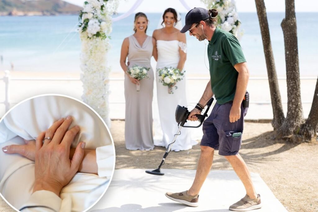 Bride calls metal detectorist mid wedding after losing ring during bee attack on beach