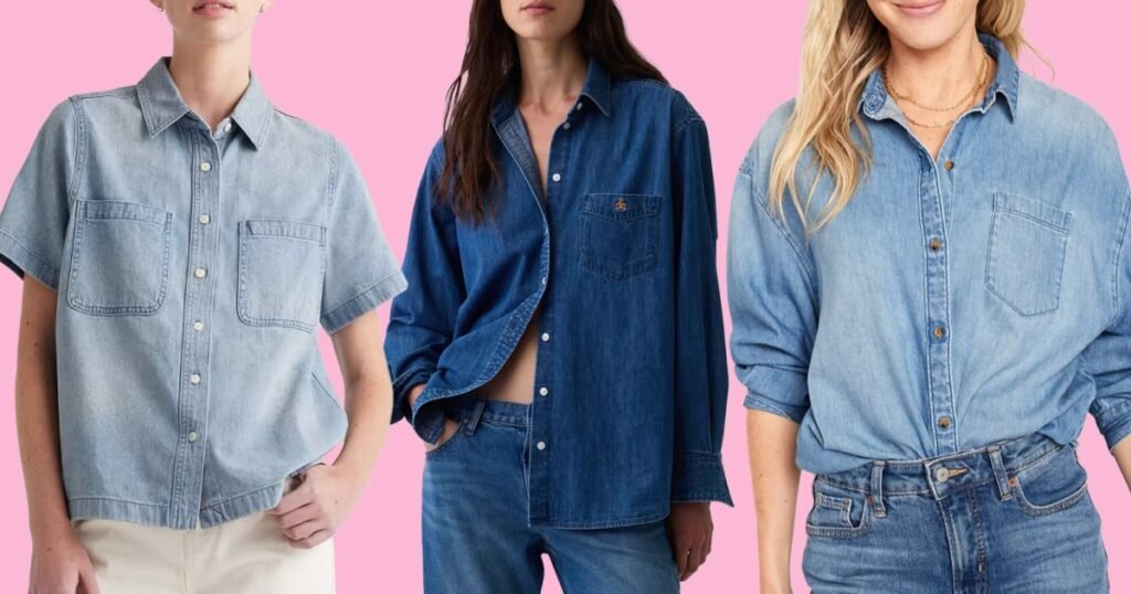 Denim Shirts Are the Quintessential Fall Staple Every ‘It’ Girl Is Reaching for Right Now