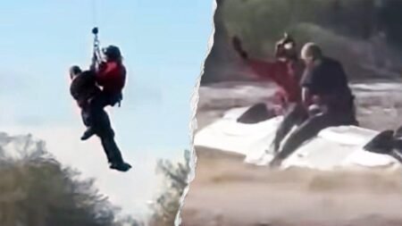 Arizona sheriff’s helicopter crew rescues man stranded atop overturned truck in rapidly rising floodwaters
