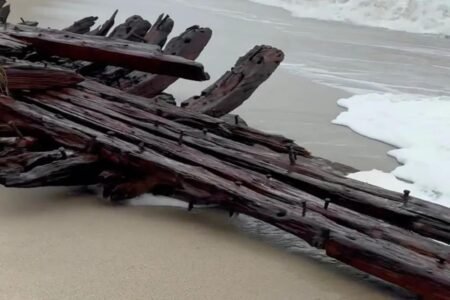 Nor’easter uncovers 19th-century Nantucket shipwreck as storm batters East Coast
