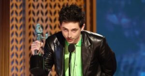 Timothee Chalamet Admits He ‘Wants to Be the Greatest’ in 2025 SAG Awards Acceptance Speech