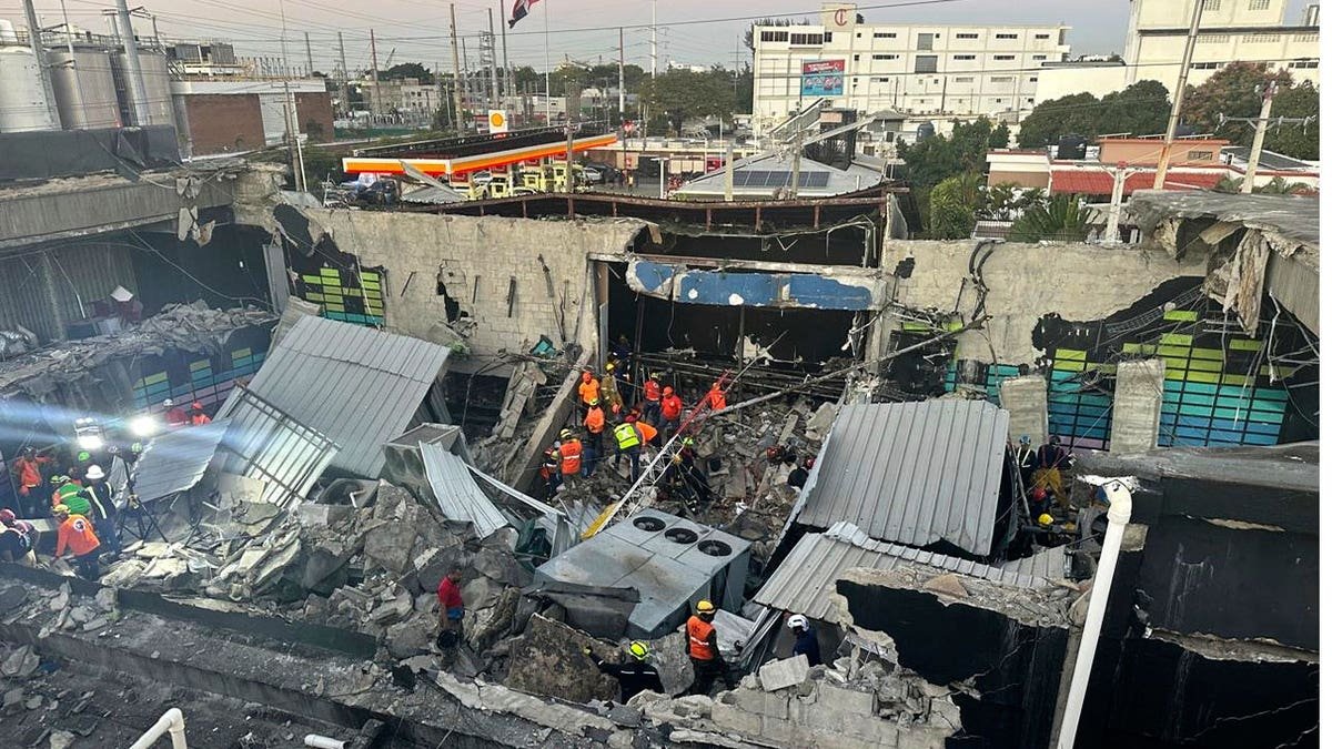 Rescue workers search for survivors