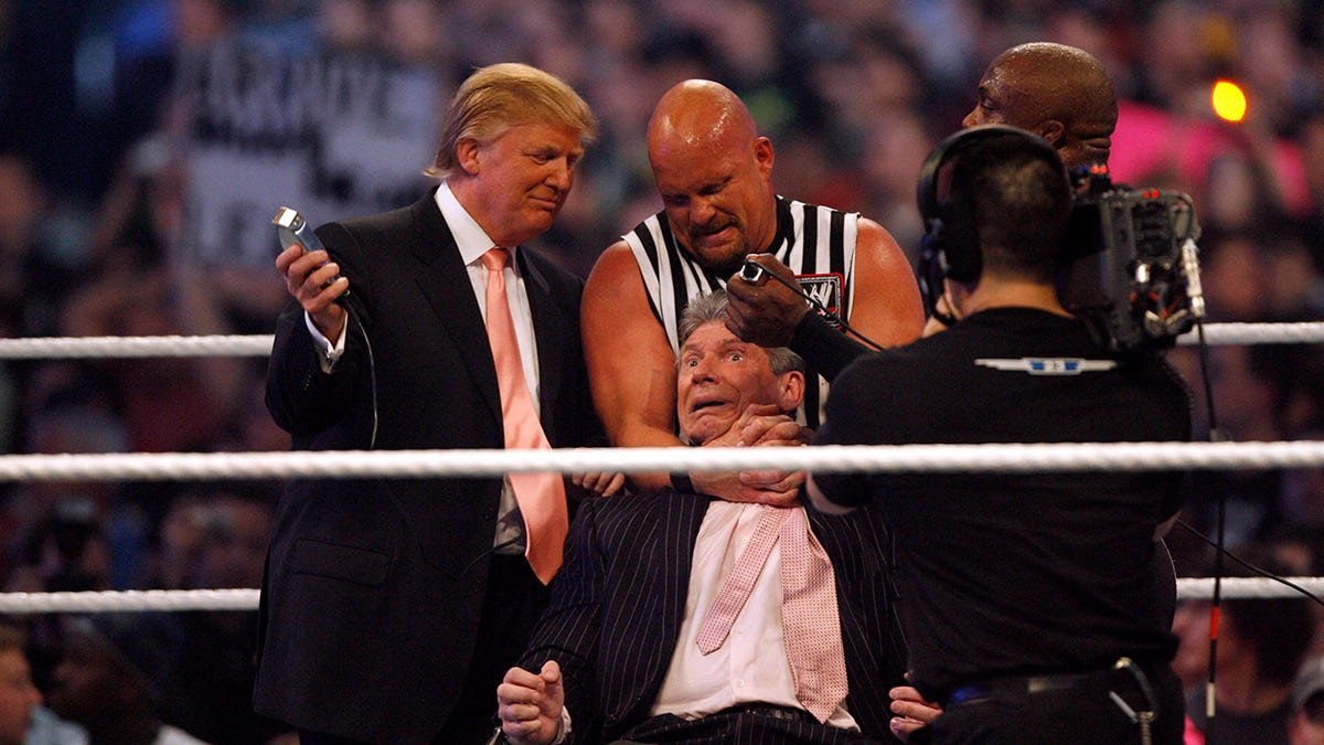 Trump and McMahon in ring
