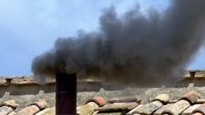 No pope selected as black smoke pours from Sistine Chapel chimney