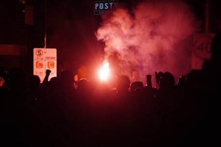 Fans set off flares in Richmond ahead of A-League grand final