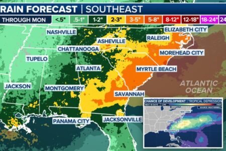 Flood threats plague Southeast this weekend as tropical downpours return