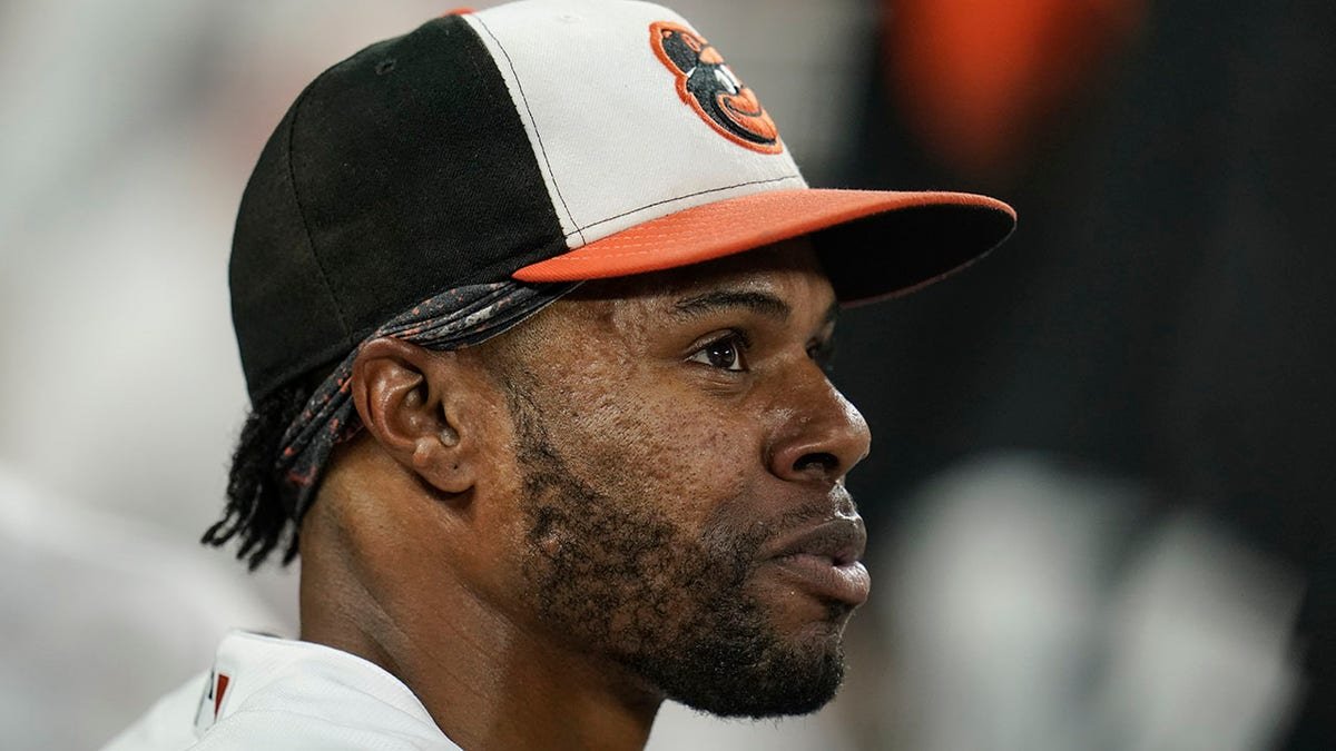 Cedric Mullins in dugout