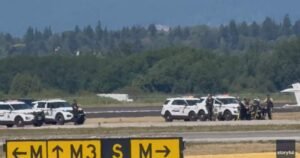 Video shows moment suspect arrested at YVR for alleged hijacking of small plane