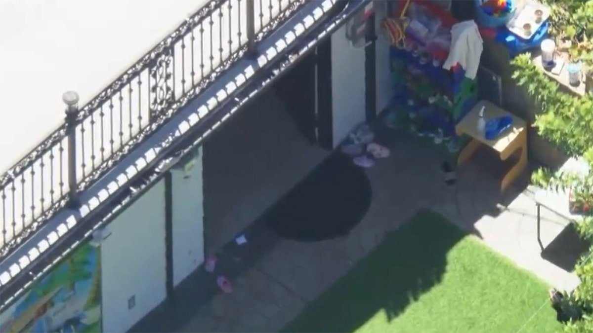 Children's belongings could be seen at the crime scene.