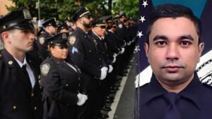 NYPD officers line streets to honor colleague killed in Park Ave shooting