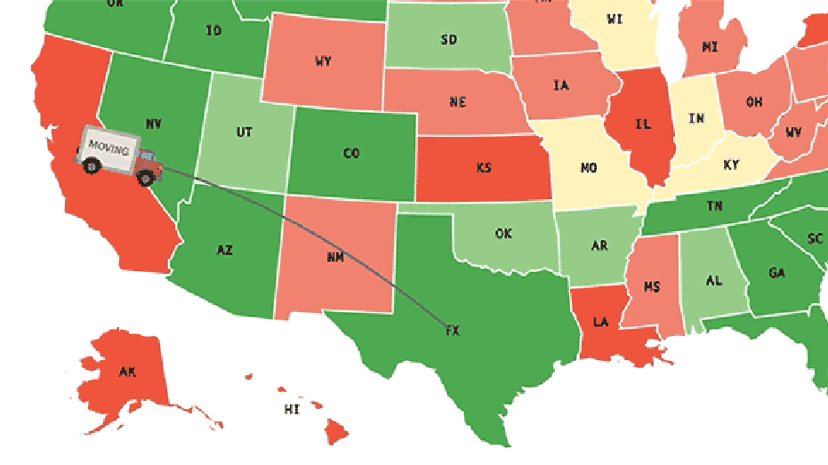 Truck driving from California to Texas in an interactive map