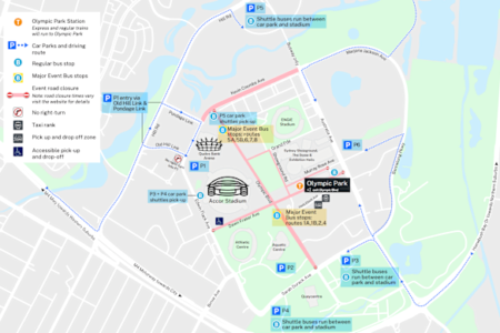How to get to Sydney Olympic Park, train or car?
