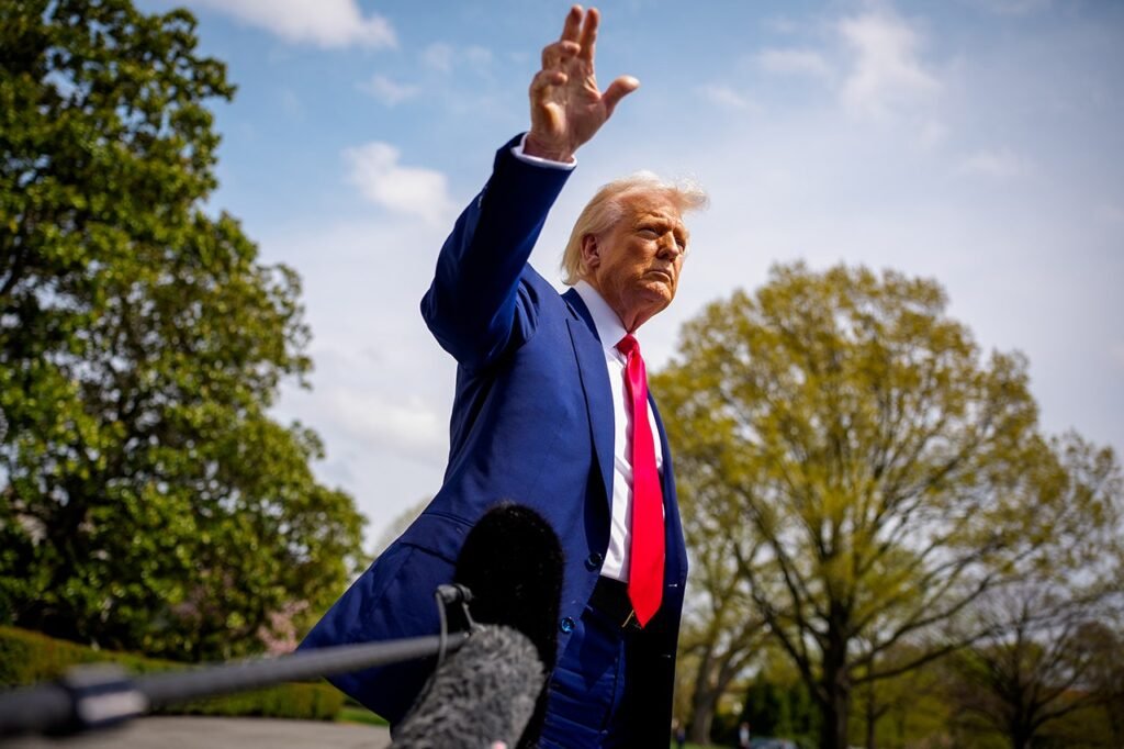 Trump Clashes With Reporter Over Tariffs, Citing Pandemic and ‘Fighting Lunatics’