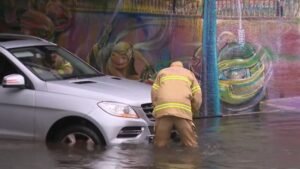 Flash flooding leaves drivers trapped, homes inundated in Perth