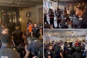 Mob of anti-Israel protestors clash with police after attempting to storm Grand Central Terminal: cops
