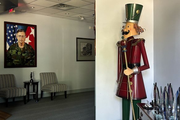 An image of former chief executive William M. Hartzog hangs on the wall inside the Burdeshaw offices.