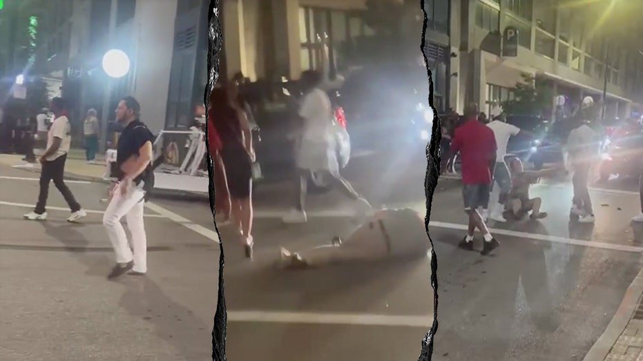 Someone can be heard yelling racial slurs in a new video from the viral Cincinnati beatdown
