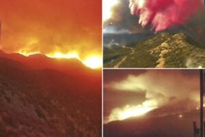 California’s Gifford Fire races up hillside toward camera as blaze explodes in size