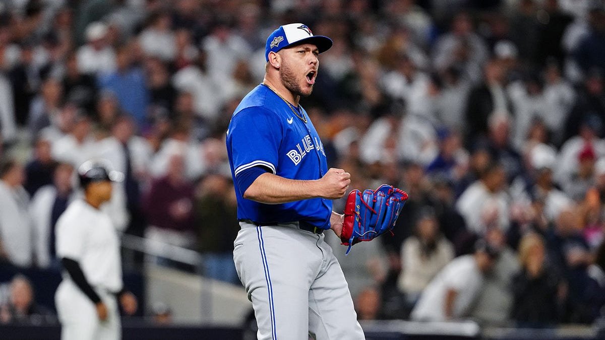 Yariel Rodriguez reacts on field