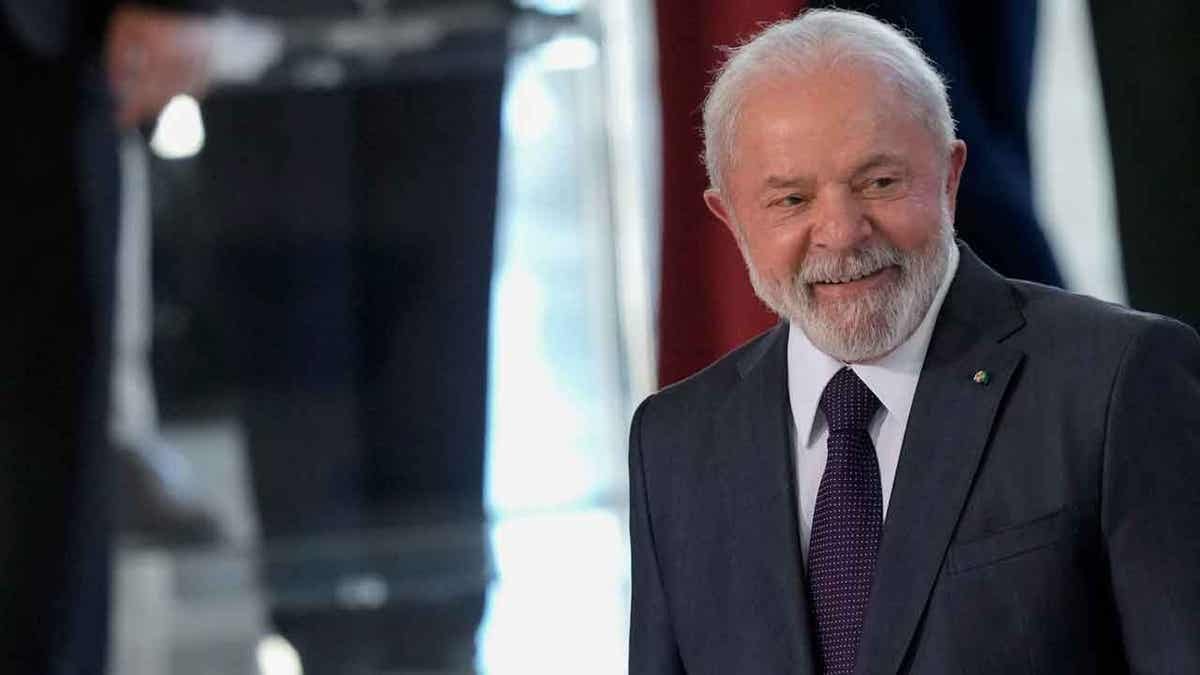 Brazil's President Luiz Inacio Lula da Silva smiles