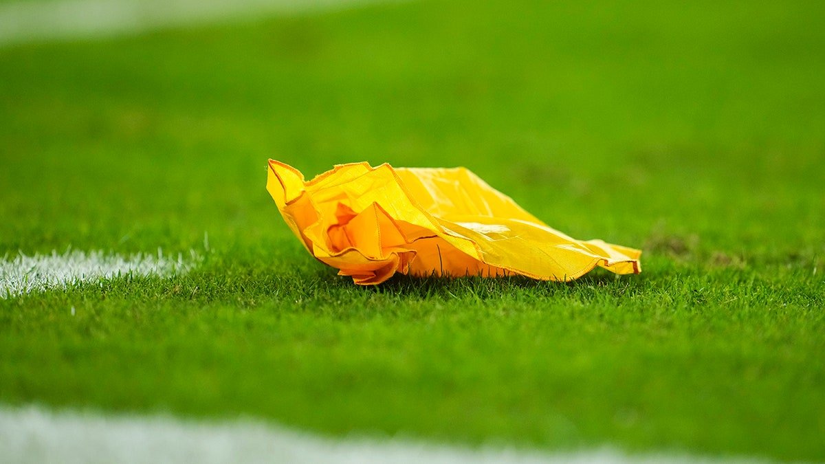 Penalty flag on the ground
