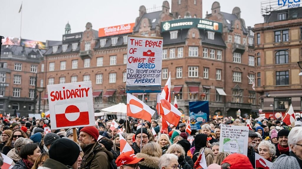 Thousands take part in ‘Hands off Greenland’ protests in Denmark