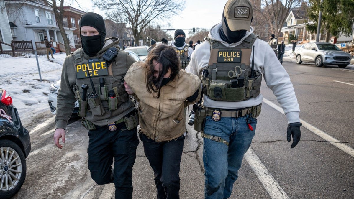 ICE agents making arrest