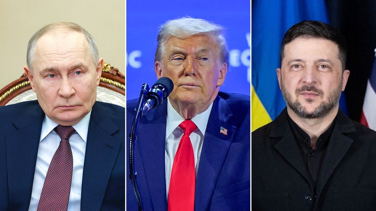 Vladimir Putin, Donald Trump and Volodymyr Zelenskyy