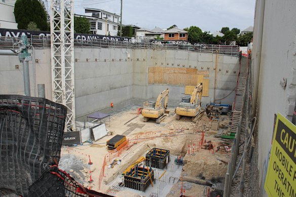 Construction for Brera at 31 Doggett Street in Teneriffe on Friday afternoon. 