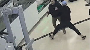 Video shows airport bystander bodyslamming TSA breach suspect in split-second takedown