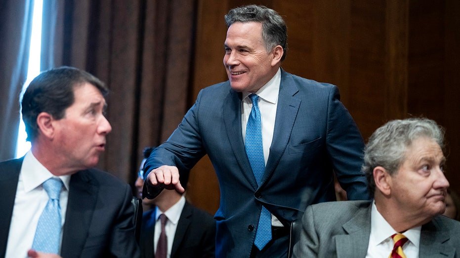 Dave McCormick during a Senate Banking Committee hearing