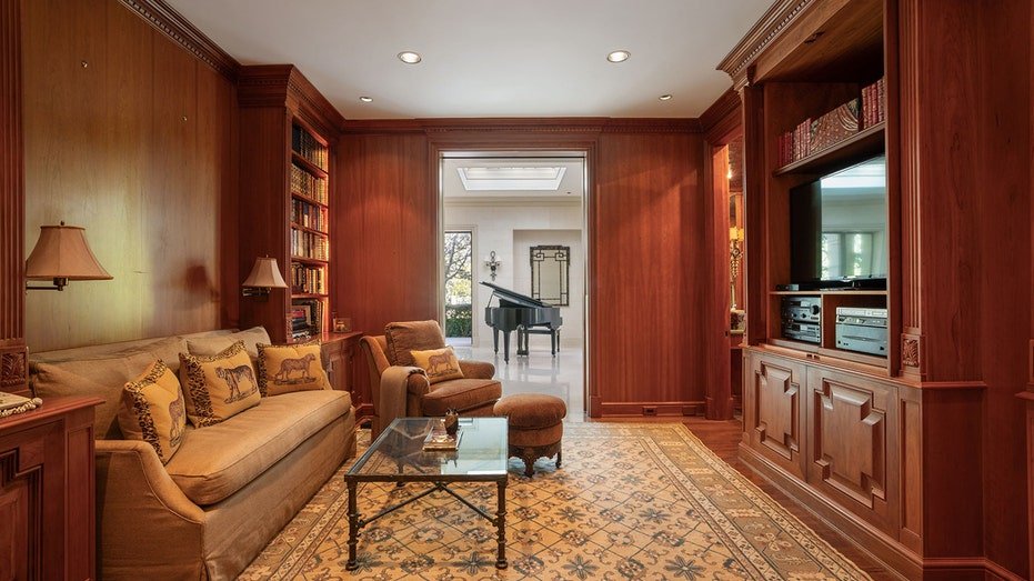 The home also features a library.