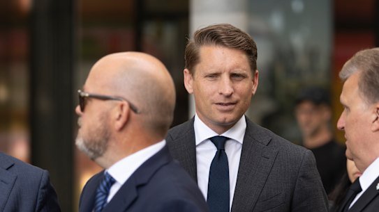 Liberal MP Andrew Hastie at the funeral for Katie Allen.