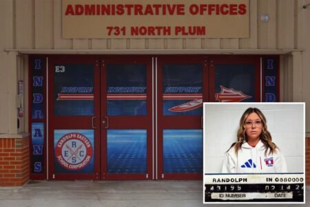 School secretary, 31, accused of having sex with two students when husband catches her with one of them