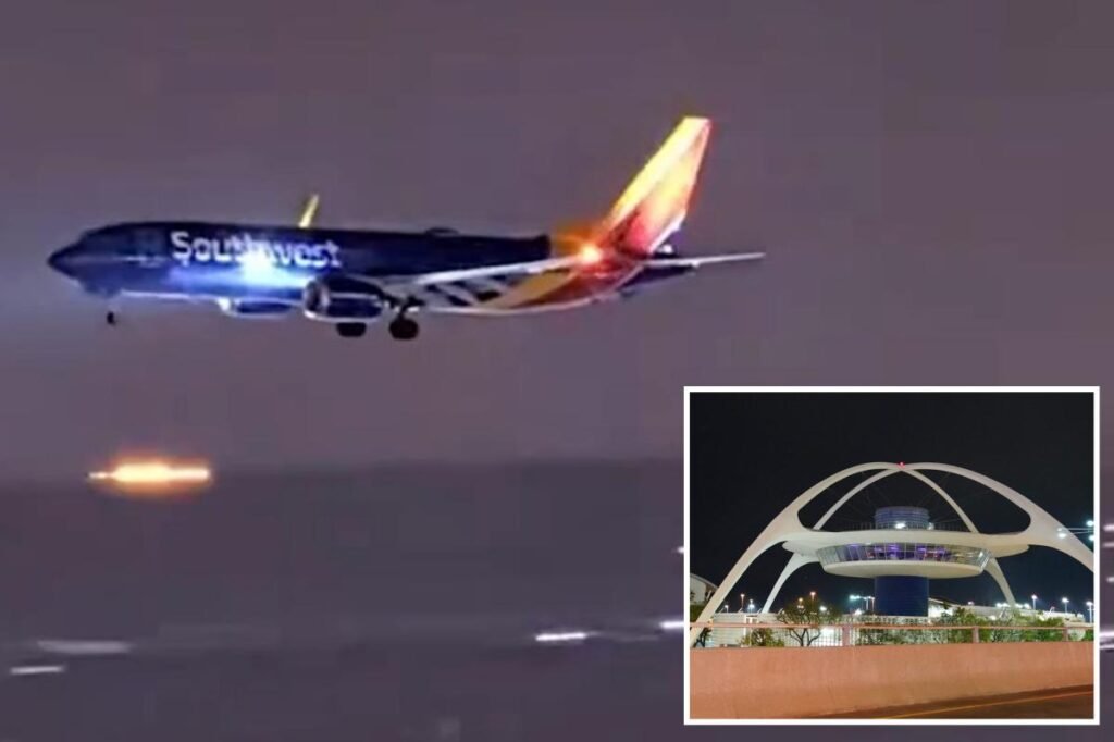 Video shows plane abort LAX landing at last second as heavy winds battered the city