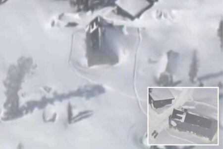 Horrifying video shows snow engulfed huts where skiers stayed before deadly avalanche