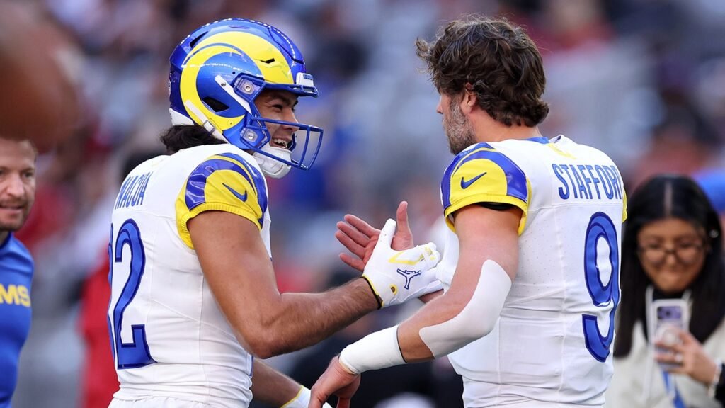 Rams’ Puka Nacua reacts to Matthew Stafford’s MVP, 2026 return: ‘I almost did a backflip’