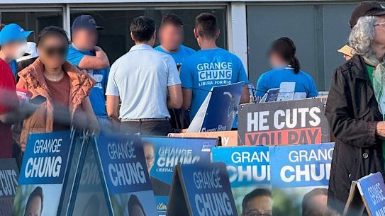 Brethren Church members at a polling booth in Sydney during the election campaign last year.