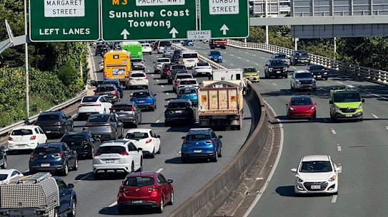Some Brisbane roads slowed to less than 25km/h in peak times in December 2025.