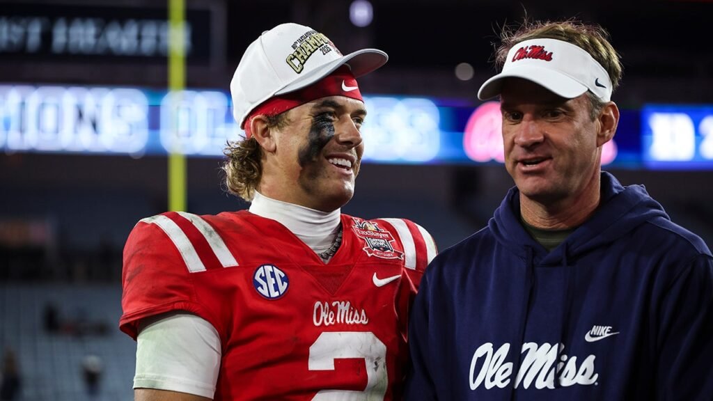 Jaxson Dart dishes on former coach Lane Kiffin’s Ole Miss departure, Giants hiring John Harbaugh