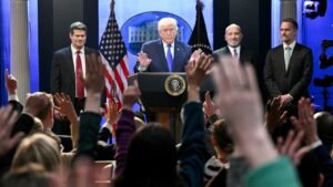 Trump gives grudging praise to liberal trio who helped sink his tariffs Trump gives grudging praise to liberal trio who helped sink his tariffs