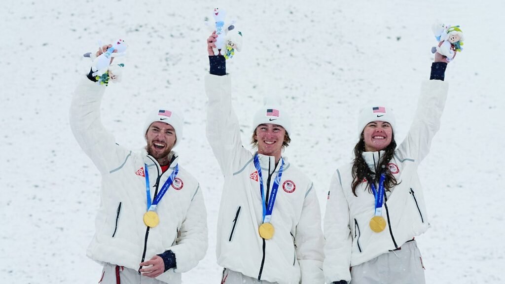 Team USA takes home gold medal in freestyle skiing mixed team aerials at Winter Olympics