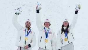 Team USA takes home gold medal in freestyle skiing mixed team aerials at Winter Olympics Team USA takes home gold medal in freestyle skiing mixed team aerials at Winter Olympics