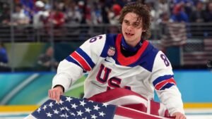 Team USA’s Jack Hughes shares patriotic message after Olympic thriller