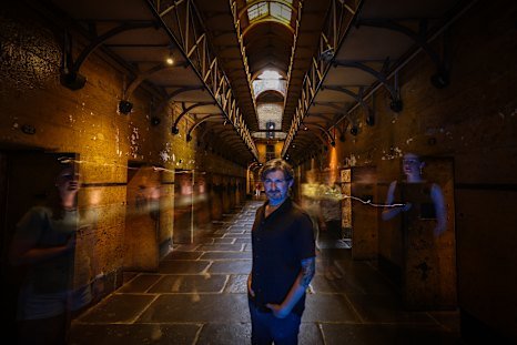 Summoning ghosts: Historian Sean Reynolds, pictured at Old Melbourne Gaol, is researching marginalised women.