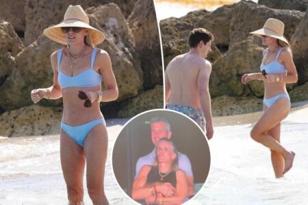 Coldplay kiss cam’s Kristin Cabot soaks up the Miami sun in a teeny blue bikini