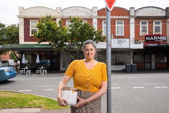 Shop owner Lindsay Barnes outside the Hampton Street strip.