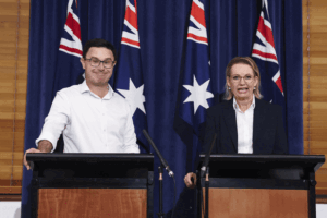 Sussan Ley and David Littleproud end split, Angus Taylor weighs Liberal leadership challenge