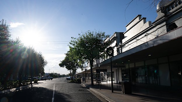 The main street of Moree. The northern NSW town, famous for its artesian pools, is now notorious for its youth crime. 