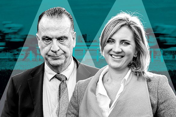 V’landys is suing Vicky Leonard (right), co-founder of The Thoroughbred Report.